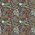 Seamless Tileable Vintage Floral Background Pattern