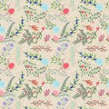 Seamless Tileable Vintage Floral Background Pattern