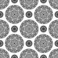 Seamless tiling black and white ornamental texture Royalty Free Stock Photo