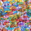 Seamless tiling pattern, umbrellas