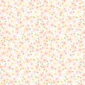 Seamless Tiny Light Pink Flower, Light Peach Flower, Light Yellow Flower Pattern With White Background Royalty Free Stock Photo