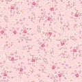 Seamless Tiny Pink And White Daisy Flower Pattern