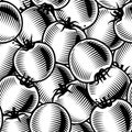 Seamless tomato background black and white