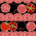 Seamless tomato background. Vector Royalty Free Stock Photo