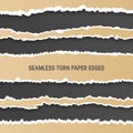 Seamless torn paper edges, vector in flat style Royalty Free Stock Photo