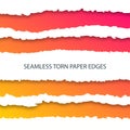 Seamless torn paper edges, vector in flat style Royalty Free Stock Photo