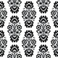 Seamless traditional floral polish pattern - ethnic background Royalty Free Stock Photo