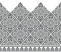 Seamless traditional indian black and white border