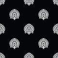 Seamless traditional indian black and white damask pattern