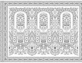 Seamless traditional indian black and white paisley border Royalty Free Stock Photo