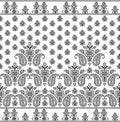 Seamless traditional indian black and white textile border Royalty Free Stock Photo