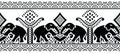 Seamless traditional indian elephant border