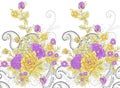 Seamless traditional indian floral border with paisley design Royalty Free Stock Photo