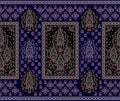 Seamless traditional indian paisley textile fabric border Royalty Free Stock Photo