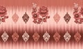 Seamless traditional indian pink textile floral border