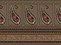 Seamless traditional indian textile paisley border Royalty Free Stock Photo