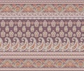 Seamless traditional indian textile paisley border Royalty Free Stock Photo