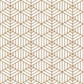 Seamless traditional Japanese ornament Kumiko.Golden color lines