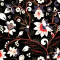 Seamless traditional russia or orient flower pattern. ill