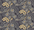 Seamless traditional silk design flower pattern background Royalty Free Stock Photo