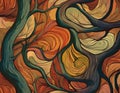 Seamless Tree Bark Wallpaper Pattern Abstract Design with Subtle Autumn Colors