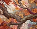 Seamless Tree Bark Wallpaper Pattern Abstract Design with Subtle Autumn Colors