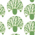 Seamless tree pattern on white