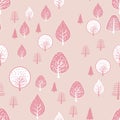 Seamless trees background design. Vector illustration decorative design