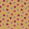 Seamless trendy leaves autumn background with beauty colors pattern.