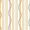 Seamless Trendy Pattern of Golden and Silver Chains Designed for Textile Prints.