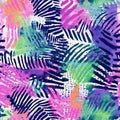 Tropical modern coastal pattern clash fabric coral reef print for summer beach textile designs with a linen cotton