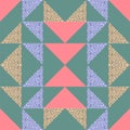 Seamless triangle abstract geometric pattern background. Royalty Free Stock Photo