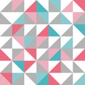 Seamless triangle design pattern in blue, pink, grey, white Royalty Free Stock Photo