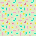 Seamless triangle pattern abstract background with geometric texture memphis pastel trendy. Royalty Free Stock Photo