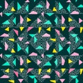 Seamless triangle pattern abstract background with geometric texture memphis pastel trendy.