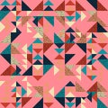 Seamless triangle pattern abstract background with geometric texture memphis pastel trendy. Royalty Free Stock Photo