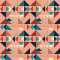 Seamless triangle pattern abstract background with geometric texture for scarf trendy. Royalty Free Stock Photo