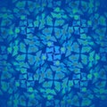 Seamless triangles pattern blue green overlaying