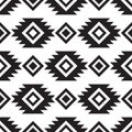 Seamless tribal black and white pattern