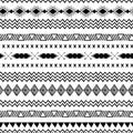 Seamless tribal ethnic pattern Aztec abstract background Mexican ornamental texture in black white color Royalty Free Stock Photo