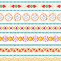 Seamless tribal ethnic pattern Aztec abstract background Mexican ornamental texture in bright pink orange colors Royalty Free Stock Photo