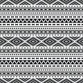 Seamless tribal geometric pattern. Vector abstract with ethnic motif. Native American art illustration. Black and white colors. Royalty Free Stock Photo