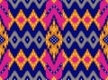 Seamless tribal pattern on blue background Royalty Free Stock Photo