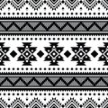 Seamless tribal pattern with geometric ornament background. Folk art pattern with Aztec and Navajo style. Ethnic print. Royalty Free Stock Photo