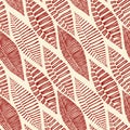 Seamless Tribal Pattern Leaves Skeleton