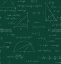 Seamless trigonometry pattern on green