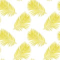 Seamless pattern of tropical leaves. Vector seamless pattern. Tropical illustration. Jungle foliage.