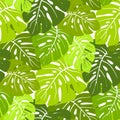 seamless tropical leaf pattern and background vector illustration Royalty Free Stock Photo