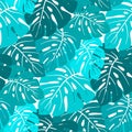 seamless tropical leaf pattern and background vector illustration Royalty Free Stock Photo