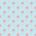 Seamless tropical pattern with palm trees. Vintage background. Forest, jungle. Abstract nature hand drawn background Royalty Free Stock Photo